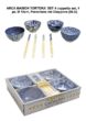 ARCA MAISON TORTORA’ SET 4 coppette set, 4 pz, Ø 12cm, Porcellana dal Giappone (BLU)